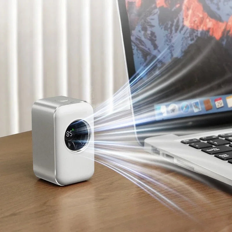 Eary Portable Clip On Fan Mini Handheld Fan with Lanyard 100 Speeds Wind 2000mAh Rechargeable 3-in-1 Hand/Desk/Neck Cooling Fans