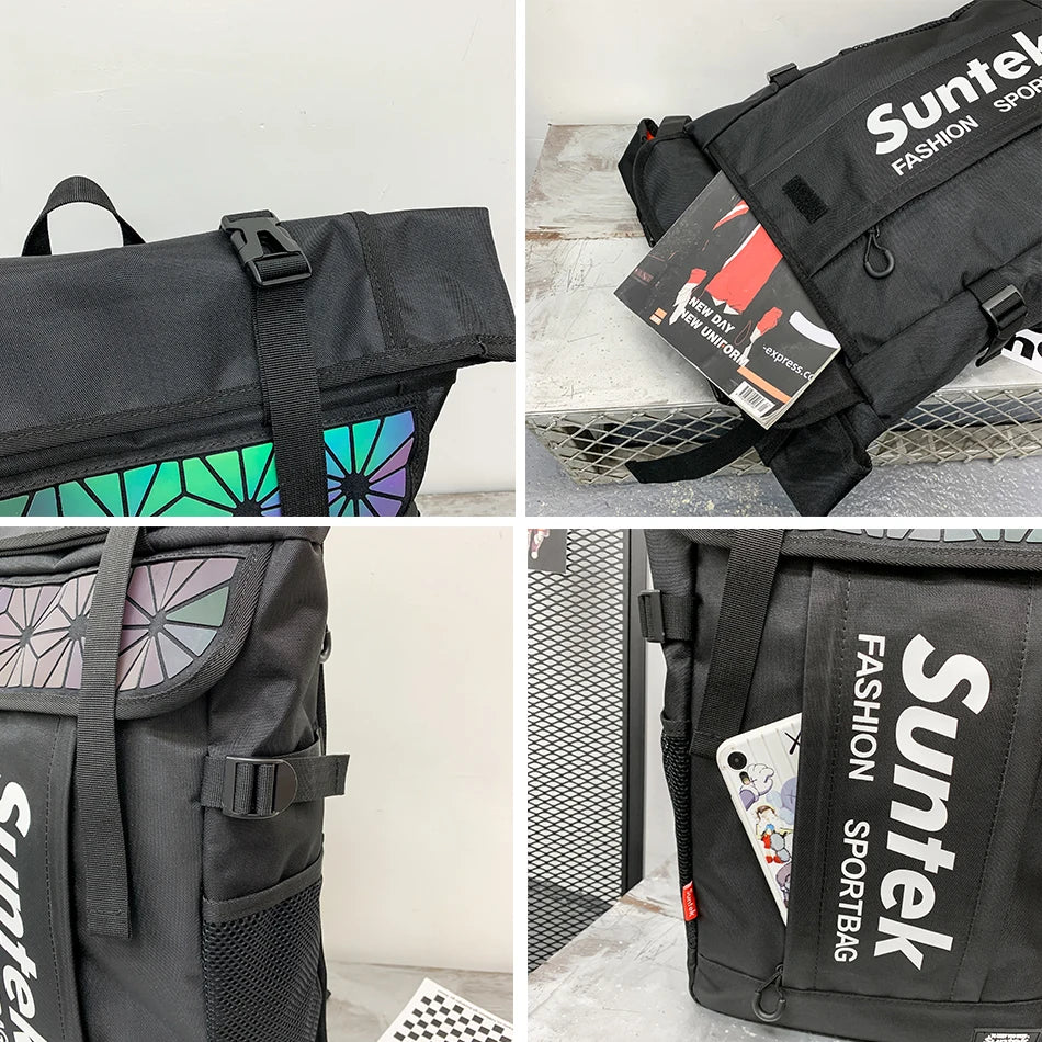 Youth Holographic Reflection Backpacks Fashion Urban Man Backpack Trend Brand Men's Travel Backpack Large Capacity School Bags
