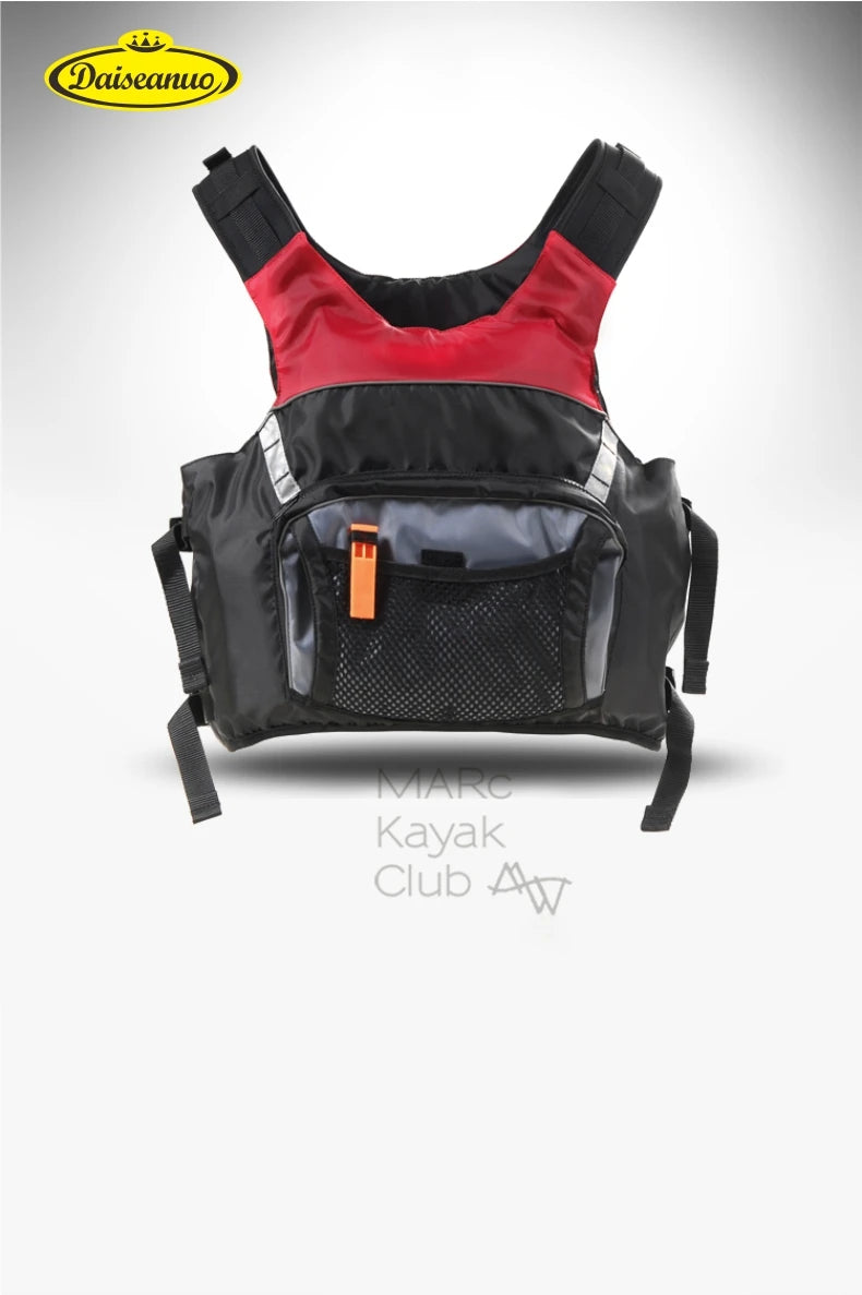 Kayak Life Vest for Men, Zippered Pockets, Reflector Whistle, Fishing Jacket, Buoyancy Aids for Adults, 120 kg