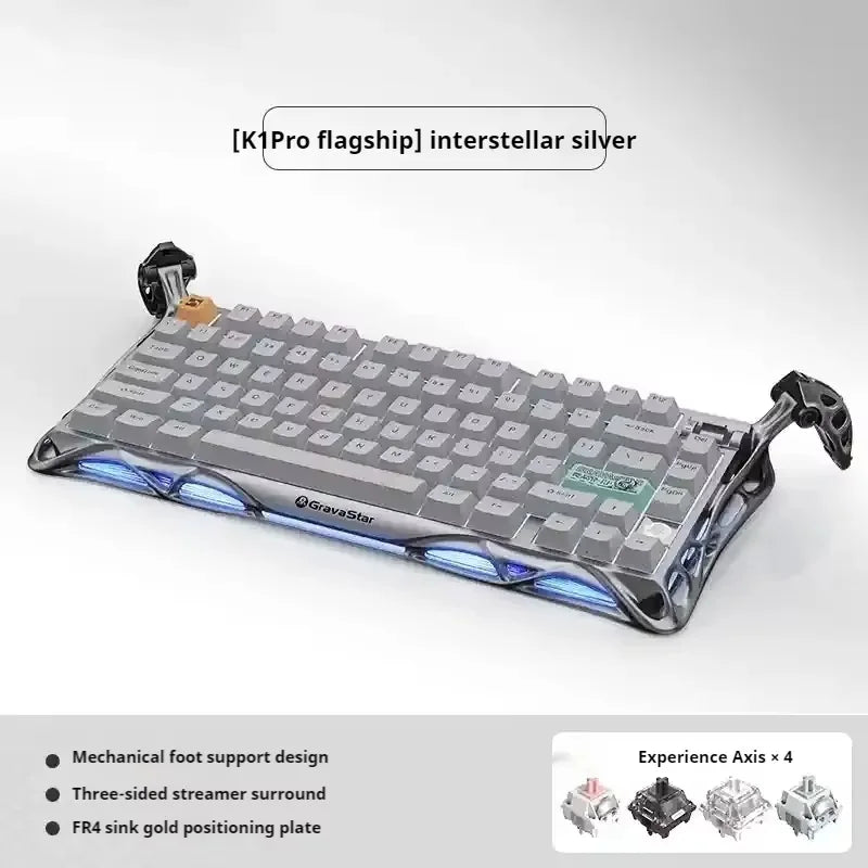 75k1 Pro Gaming  Mechanical Keyboard 79-Key Tri-Mode Connection Full-Key Hot-Swappable Aluminum Shell Fps Esports Games Keyboard