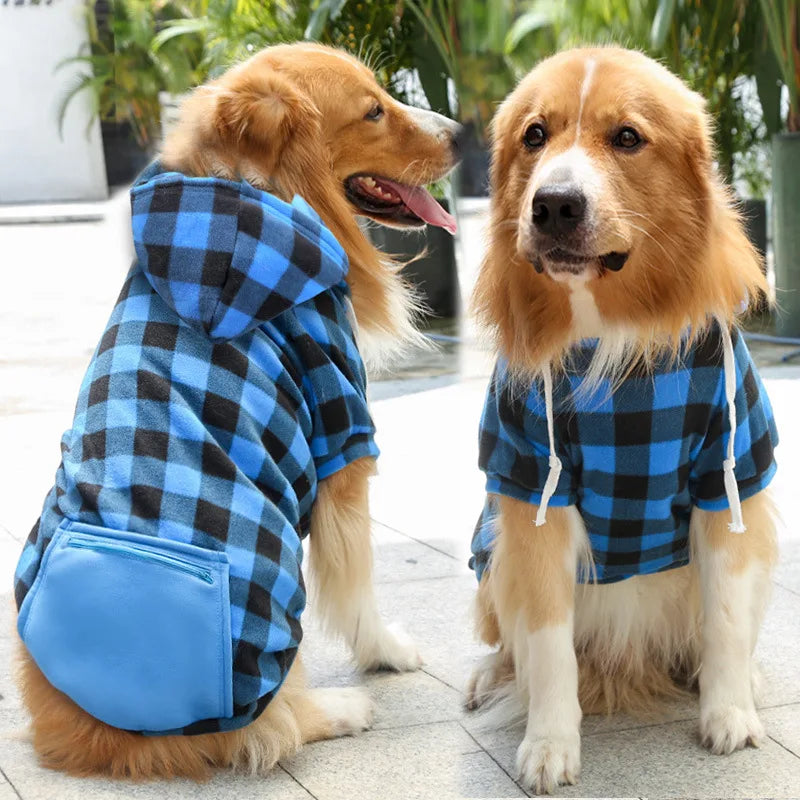 Reversible Plaid Dog Winter Coat - Cold Weather Vest for Small, Medium & Large Dogs