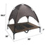 ‌Elevated Outdoor Pet Cot for Large Dogs, Heavy-Duty Frame Summer Camping Bed, Detachable Sunshade Canopy & Portable Dog Tent