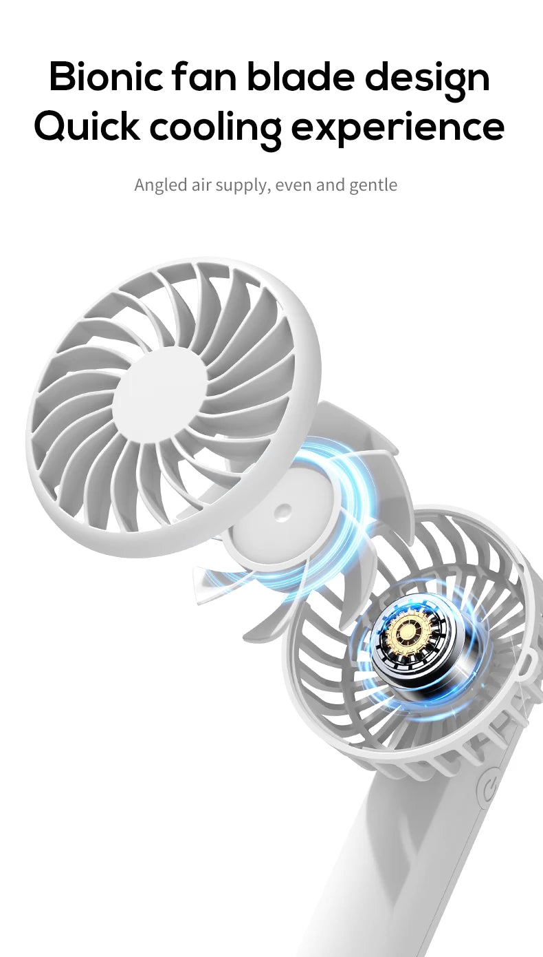 VISSKO Portable Mini Clip Fan USB Rechargeable Hand Held Fan Small Pocket Fan 3Speeds 1000mAh Multifunctional fan Ourdoor Summer