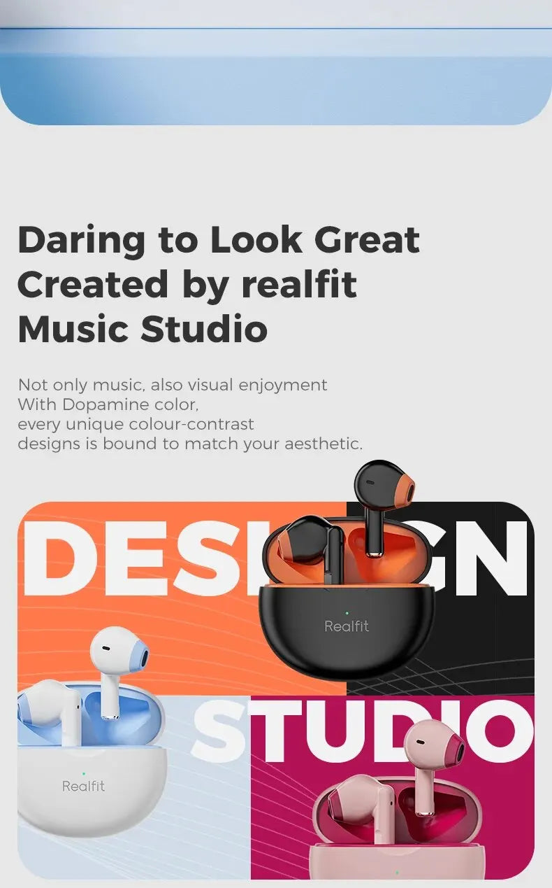 Realfit F2 Bluetooth Earphone Excellent HIFI Quality TWS Wireless Earbuds Wholesale for realme xiaomi