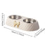 Pet Bowtie Double Bowl for Dogs and Cats - Food and Water Dish