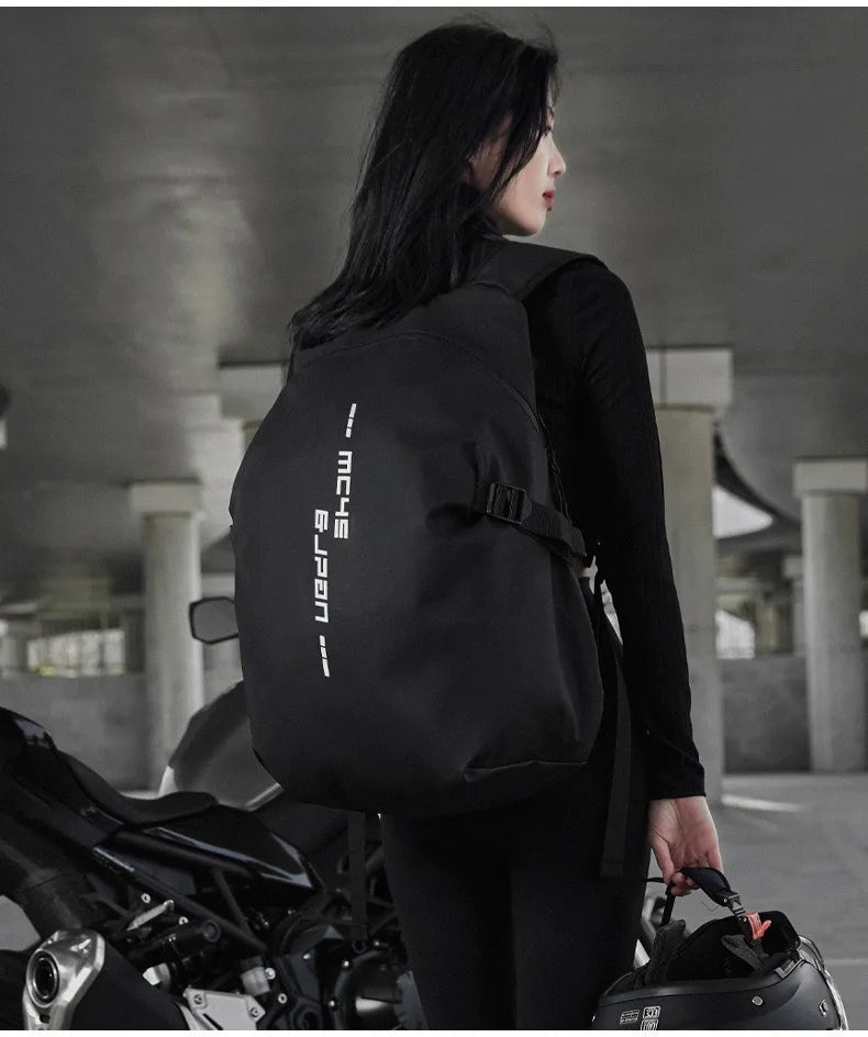 Helmet Backpack for Motorcycle Cycling Large Capacity Waterproof Helmet Storage Bag with Reflective Stripe Hiking Backpack