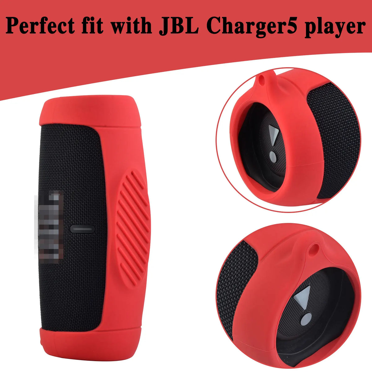 JBL Silicone Travel Carrying Case for JBL Charge 4 / Charge 5 Waterproof Bluetooth Speaker, Protective Cover with Shoulder strap