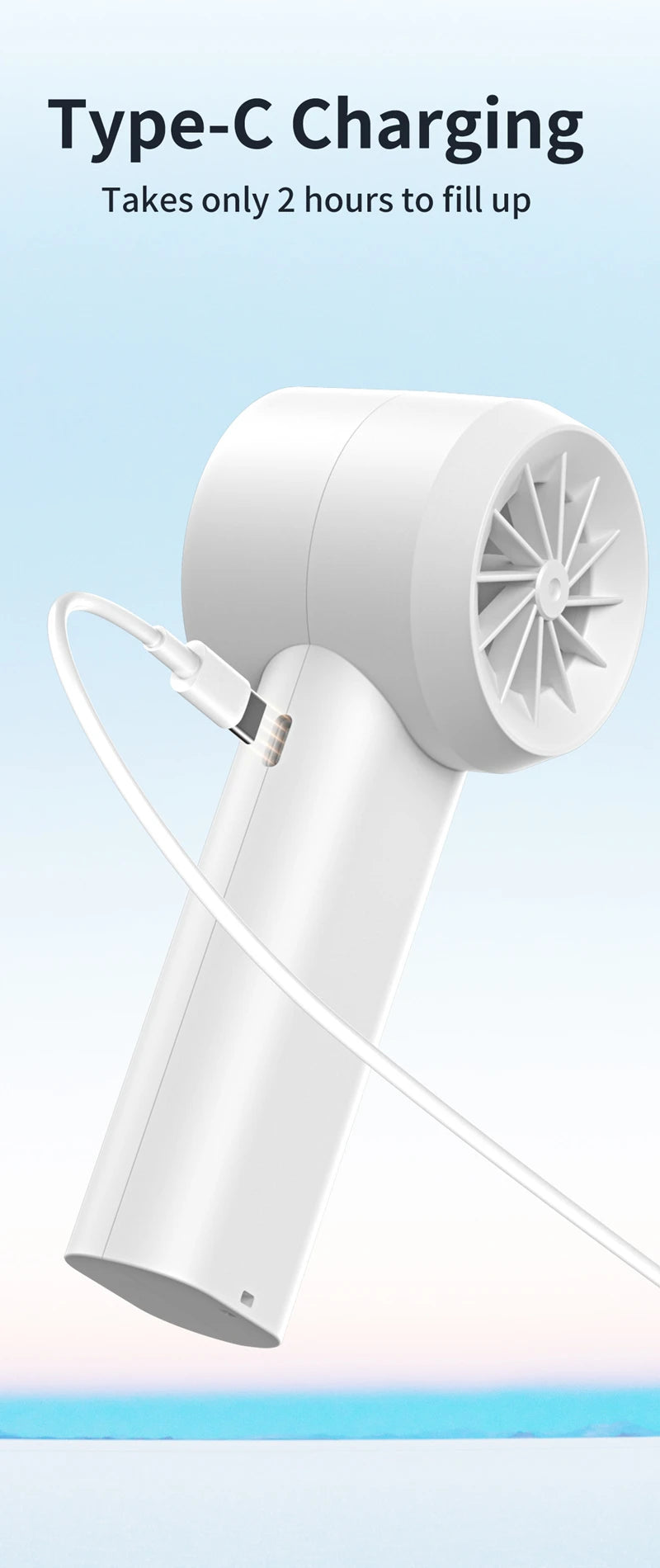 Xiaomi New Handheld Fan 100 Wind Speeds Adjustable USB Charging Mini Digital Display Large Wind Turbine Leafless Electric Fan