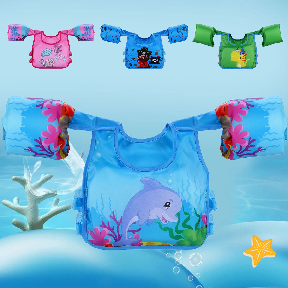 Baby Float Arm Sleeve Cartoon Floating Ring Safe Life Jacket Buoyancy Vest Swim Foam Pool Toys Life Vest Kid Swimming Equipment