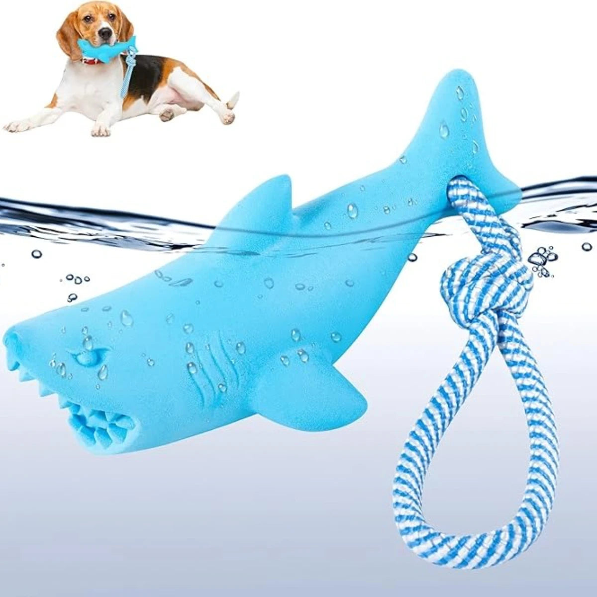 Dog Floating Toy Rubber Non-Toxic Safety Wear-resisting Pool Toy with Rope Summer Outdoors Pet Interactive Fetch&Play Beach Toy