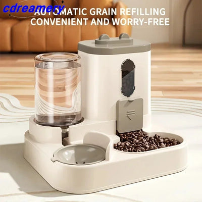 CDY 2in 1 Cat Food Dispenser Water and Food Integrated Fully Automatic Cat Food Feeding and Water Dispenser Cute Water Dispenser