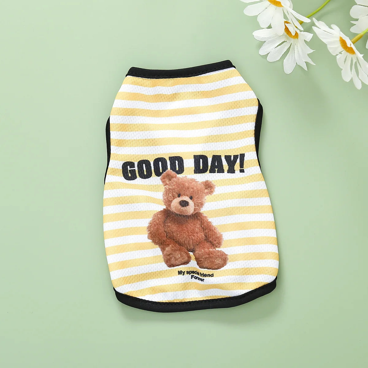 Pets Summer Prints Vests Dog Clothes Little Bear Dog Pattern Pet T-shirts Breathable Sleeveless Puppy Costume Dog Pet Shirts