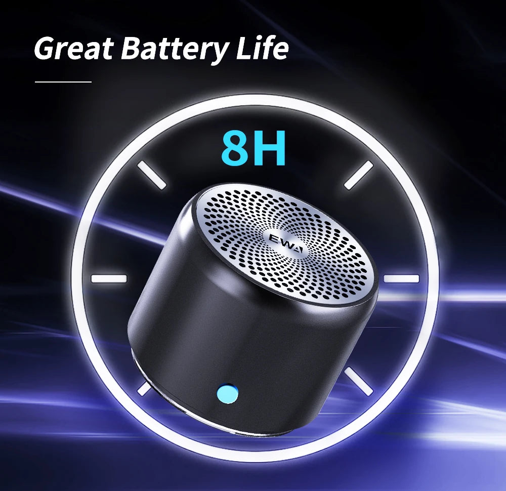 xx9 EWA A106 Pro Mini Bluetooth Speaker with Custom Bass Radiator, IPX7 Waterproof, Super Portable Speakers, Travel Case Packed