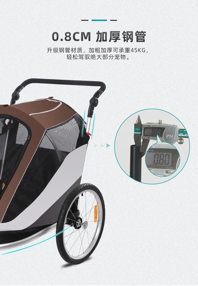 Spacious Pet Trailers - Connects to Bicycles