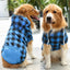 Reversible Plaid Dog Winter Coat - Cold Weather Vest for Small, Medium & Large Dogs