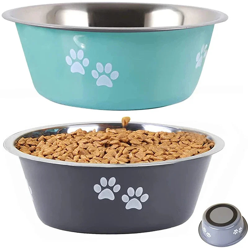 Cute Elevated Dog Bowls for Medium and Large Dogs - Stainless Steel Feeding and Water Bowls