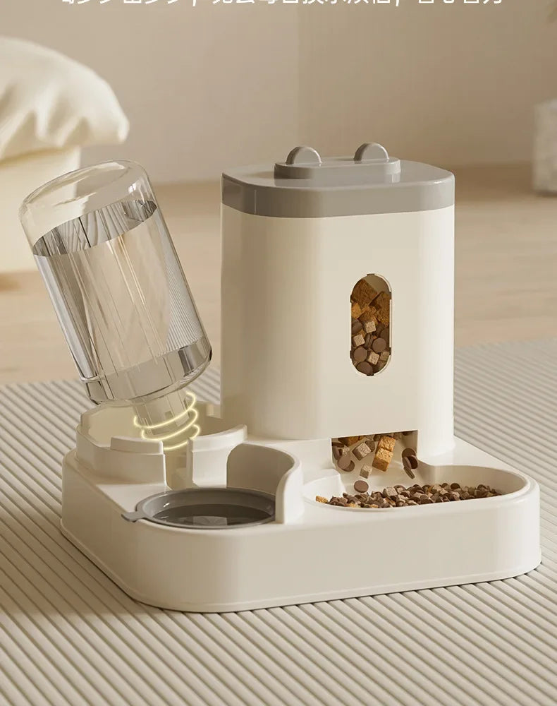 Automatic cat feeder with water dispenser, 5L large capacity pet food dispenser, intelligent timed dog bowl, BPA free