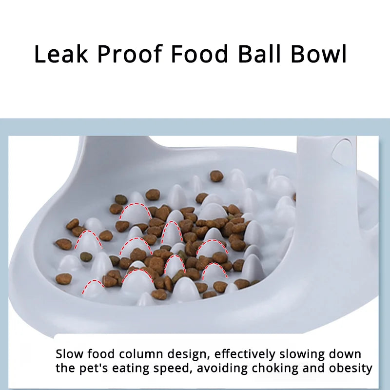 Small Medium Rotating Pet Cylindrical Roller Food Leaking Toy Leak Proof Food Ball Bowl Adjustable Height Pet Interactive Toy