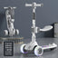 Children's Scooter Can Sit, Ride and Slide Three-in-One Foldable Scooter for Boys and Girls Kick Foot Scooter