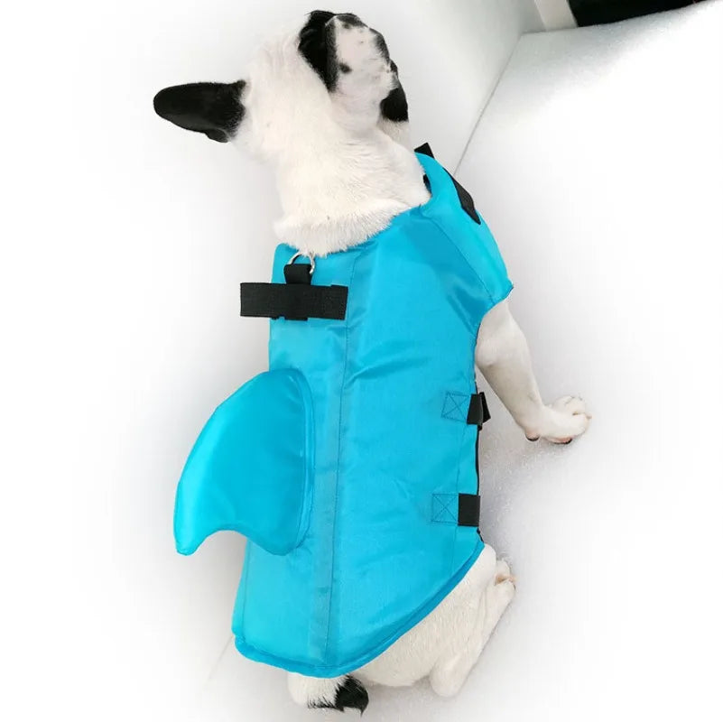 Dog Life Jacket Shark Fin Puppy Life Jacket Adjustable Dog Swimming Safety Jacket with Handle Dog Surfing Vest