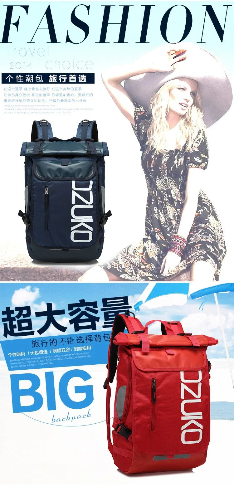 OZUKO Schoolbag for Teenager 15.6 inch Laptop Water   Backpack 49*28*14 Men   Student Backpacks Male Travel Mochila Fashion