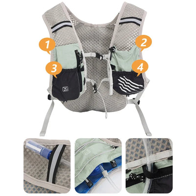 1PCS Hydrated Backpack,5L Running Vest, Hiking Backpack,Suitable for Running, Hiking, Marathon, and Both Men and Women Cycling