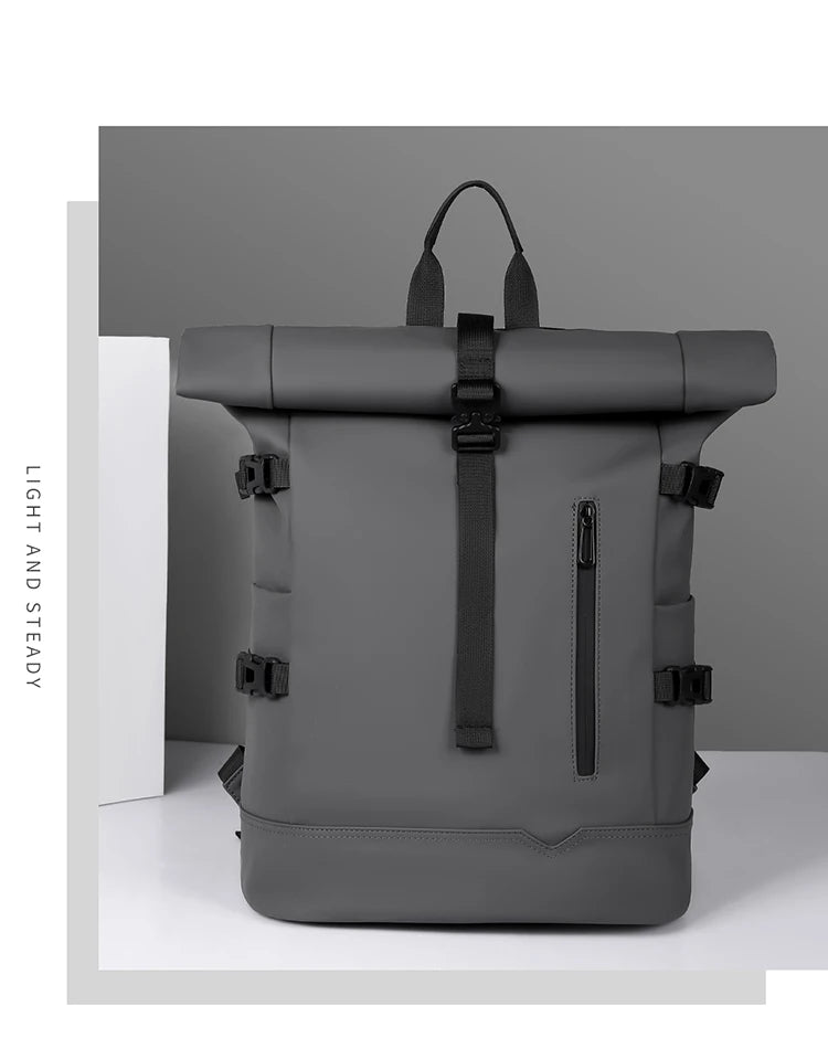 Waterproof Durable Outdoor Backpack Roll Top Fashion Casual Backpack for Hiking Travel Men Women Daily Commute