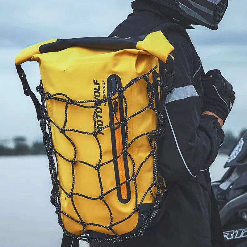Motorcycle Backpack Men Women Waterproof Bag Full Face Helmet Backpack Rider Bag Reflective Travel Bag Motorcycle Helmet Bags