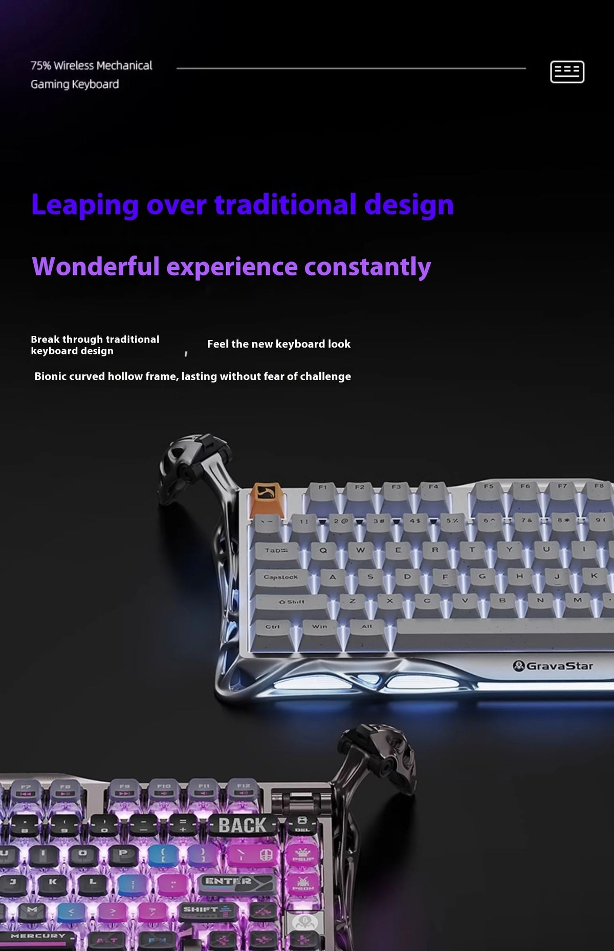 Gravity Planet Cocoon Breaking 75k1pro Mechanical Keyboard Competition Blog Manufacturing Aluminum Alloy Wireless Gaming Mouse