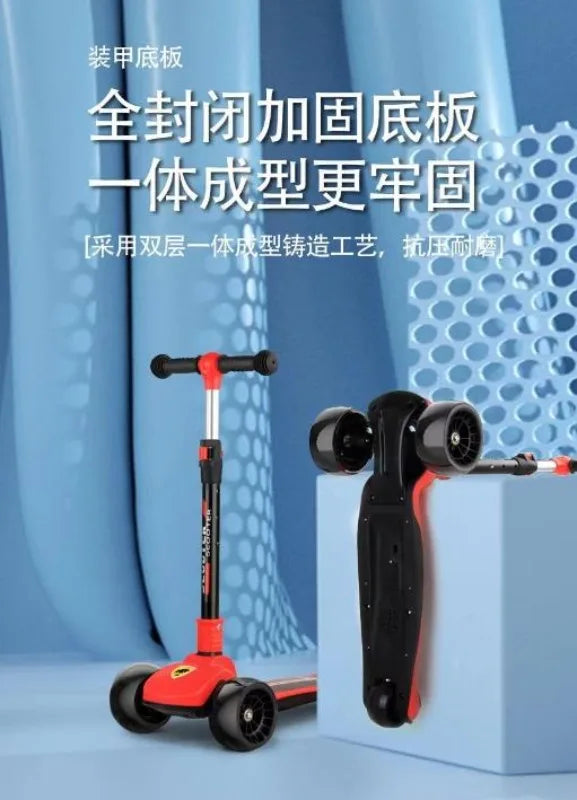 Children's Scooter 1-3-8-15 Year Old Large Scooter Male and Female Single Leg Scooter Music Light Smooth Driving