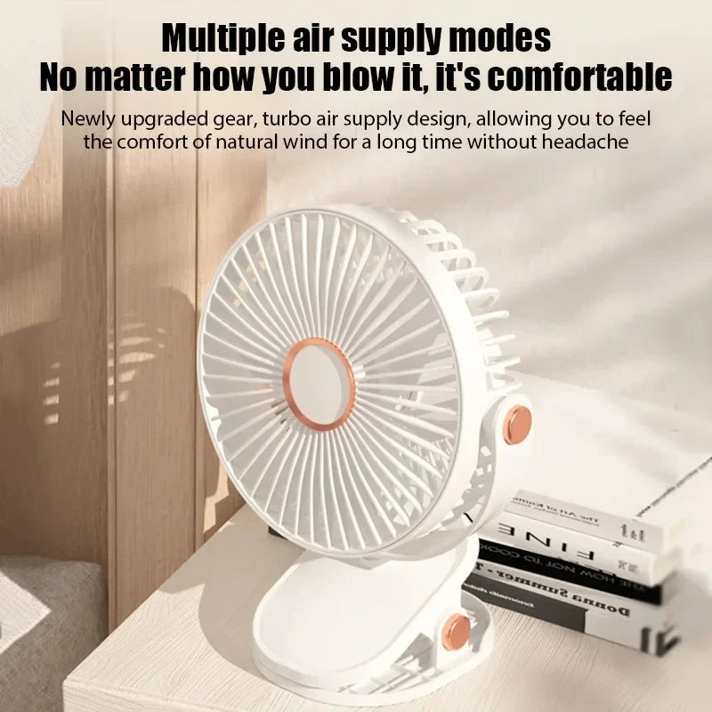 Xiaomi Clip-on Fan 5 Speed Quiet Rechargeable Home Desktop Portable Air Circulator Wireless Fan Light With LED Display For Camp