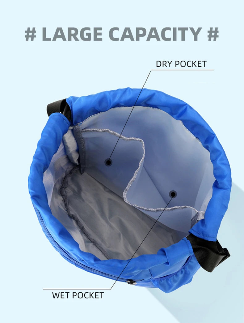 Kids Swimming Backpack Children Dry Wet Sports Gym Fitness Bag Waterproof Beach Shoulder Rucksack  Cartoon Travel Duffel Pack