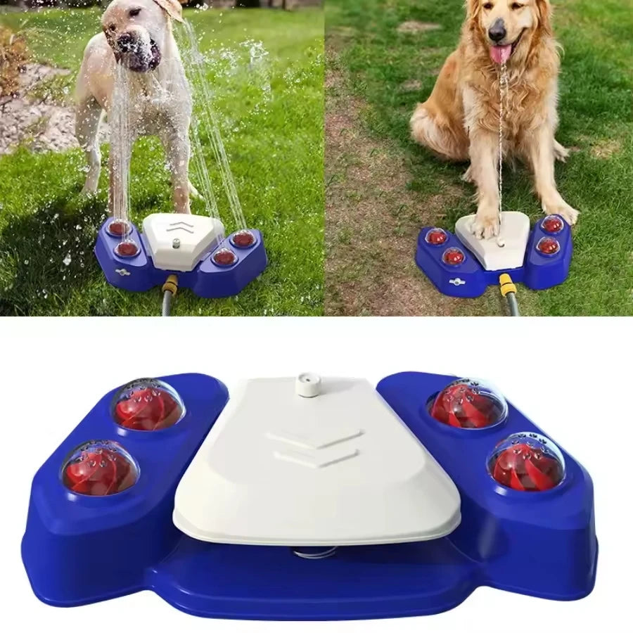 Dog Water Sprinkler Toy， Outdoor Splash Pad Puppy Drinking Dispenser， Interactive Dog Toys
