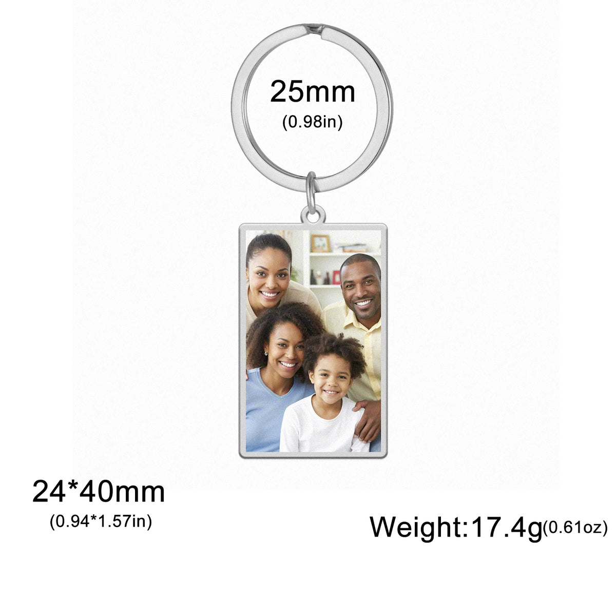 Print Demand Photo Keychain Personalized Custom Gift For Women Men Mother Father Dad Kid Child Family Stainless Steel Key Ring