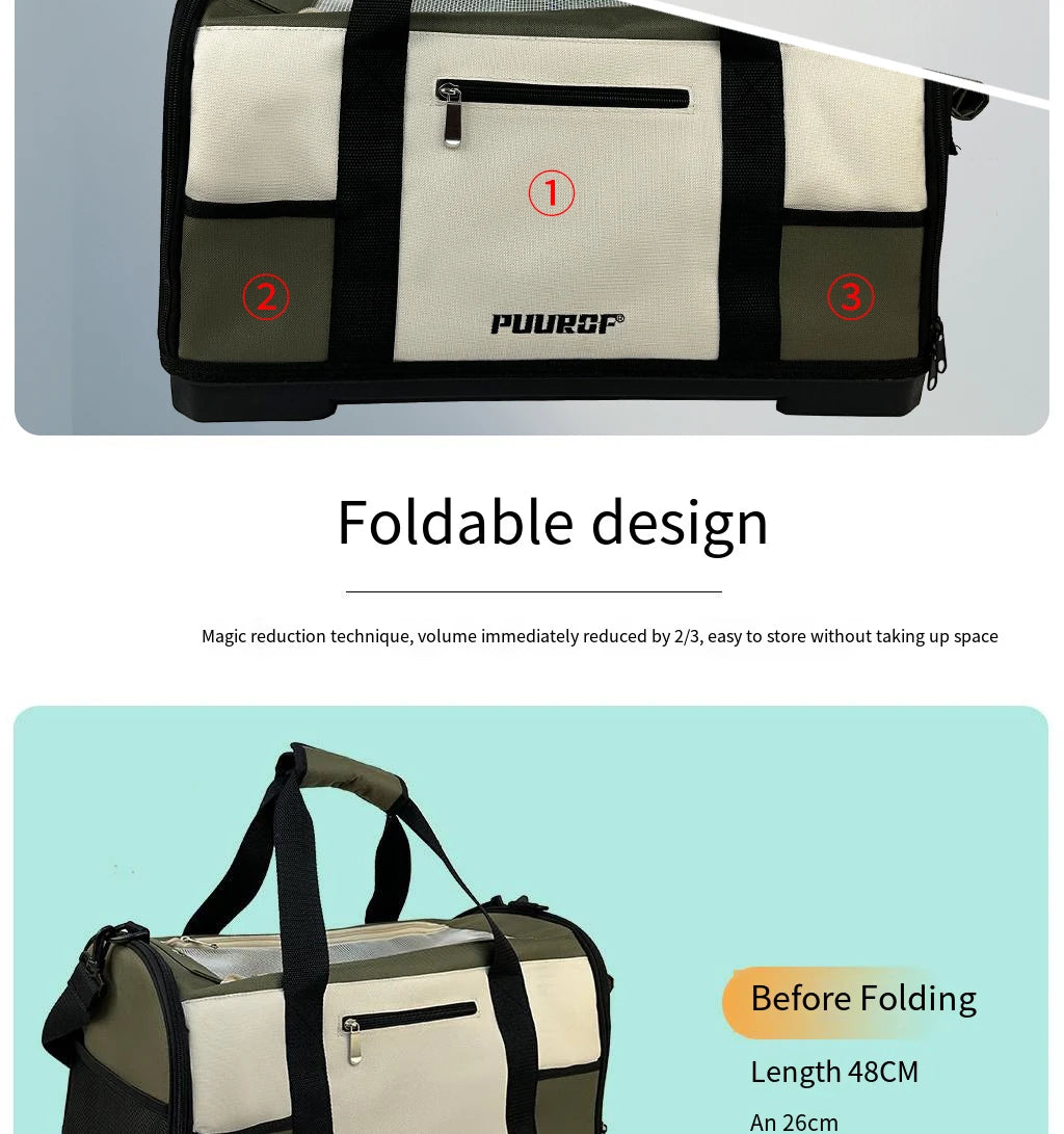 PUUROF Cat bag Going out portable warm dog bag Cat bag Shoulder carrier Cat car pet suitcase Pet backpack