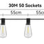 ST38 LED String Lights 10M 15M 30M Waterproof Patio Light Outdoor LED Fairy Light Wedding Decoration For Garden Cafe Backya