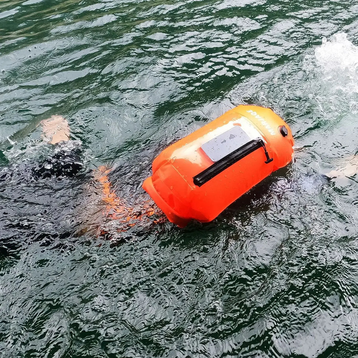 Outdoor Swimming Buoy Swim Float Dry Bag with Waist Belt Waterproof PVC Storage Bag Touch Screen for Water Sports