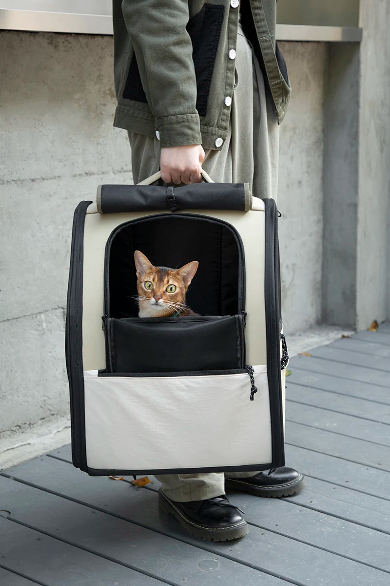 Pet Travel Backpack, Double Shoulder, Breathable Outdoor Bag