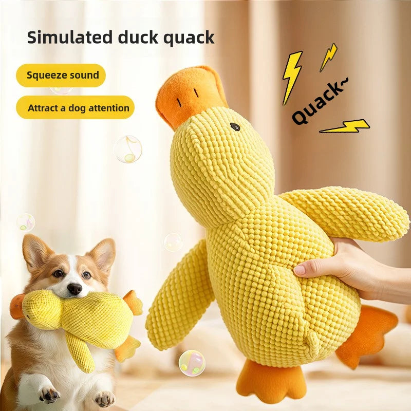 Dog Toy Plush Companion Sleeping Duck Anti Biting Molar Cleaning Relief Boring Duck Sound Pet Toy