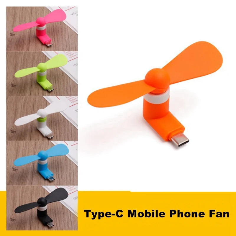 Creative Mini Portable Micro Fan Mobile Phone Mini Fan Charging Treasure Cooling Fan USB Gadget Fans Tester For Type-C