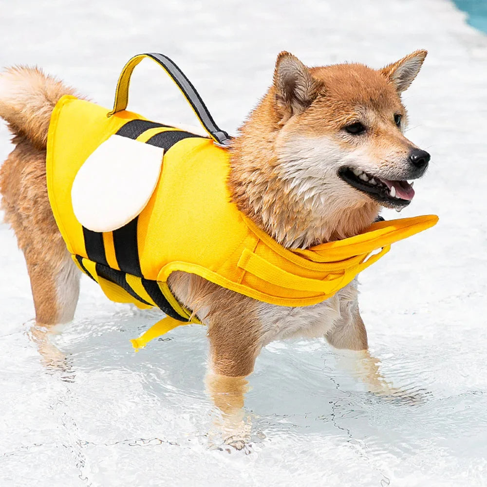 Cute Summer Dog Life Jacket for Swimming Boating Pet Safety Floating Vest Life Preserver with Rescue Handle For Cats Small Dogs