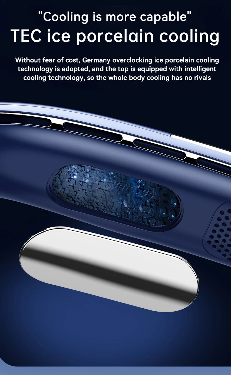 Portable Neck Fans for Outdoors Sports Rechargeable USB Mini Air Conditioner Fan Bladeless Neck-hanging Cooling Fan Air Cooler