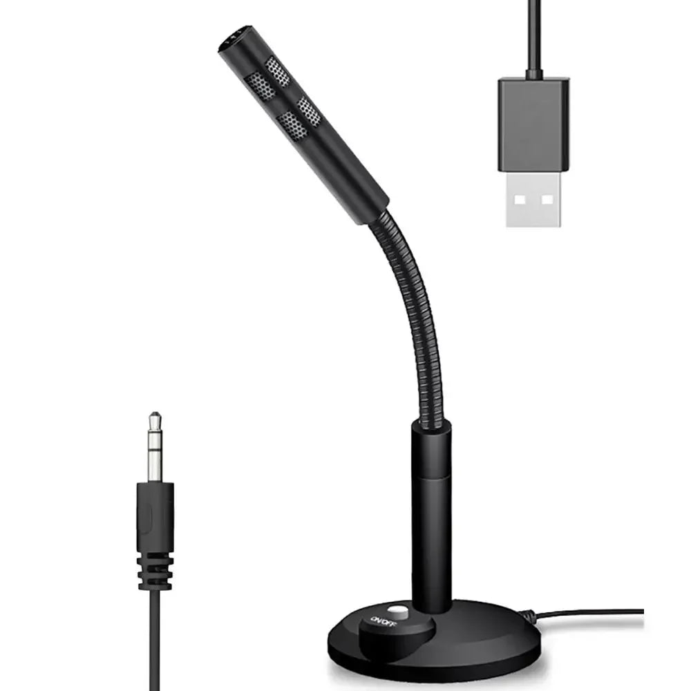 USB Desktop Microphone 3.5Mm Omnidirectional PC Laptop Computer Mic for Computer Gaming Recording Chatting Singing Meeting-ADS1501