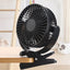 5inch/8inch Rechargeable Battery Operated Clip on Fan, USB & Type-C Charging, 4 Speeds Adjustable Portable Desktop Fan