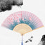 Portable Folding Fan Plain Plastic Cloth Hand Fan Chinese Elegant Fabric Hand Fan for Weddings Travel Party Dancing Cosplay