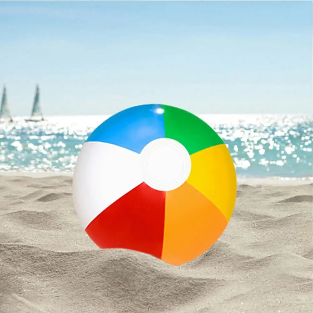 PVC Inflatable Beach Ball Swimming Pool Toy 40cm Big Rainbow Beach Ball 30cm Colourful Inflatable Pool Ball Kids