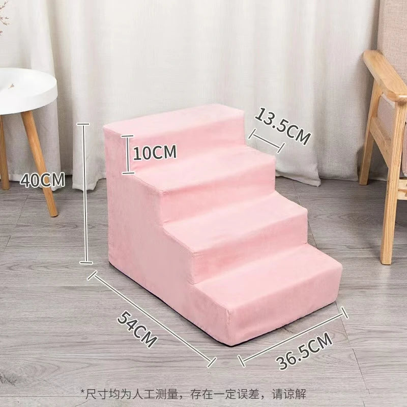 Nonslip High Density Foam Dog Ladders Indoor Home Couch Sofa High Bed Pet Stairs Folding 5-Grades Dog Steps with Removable Cover