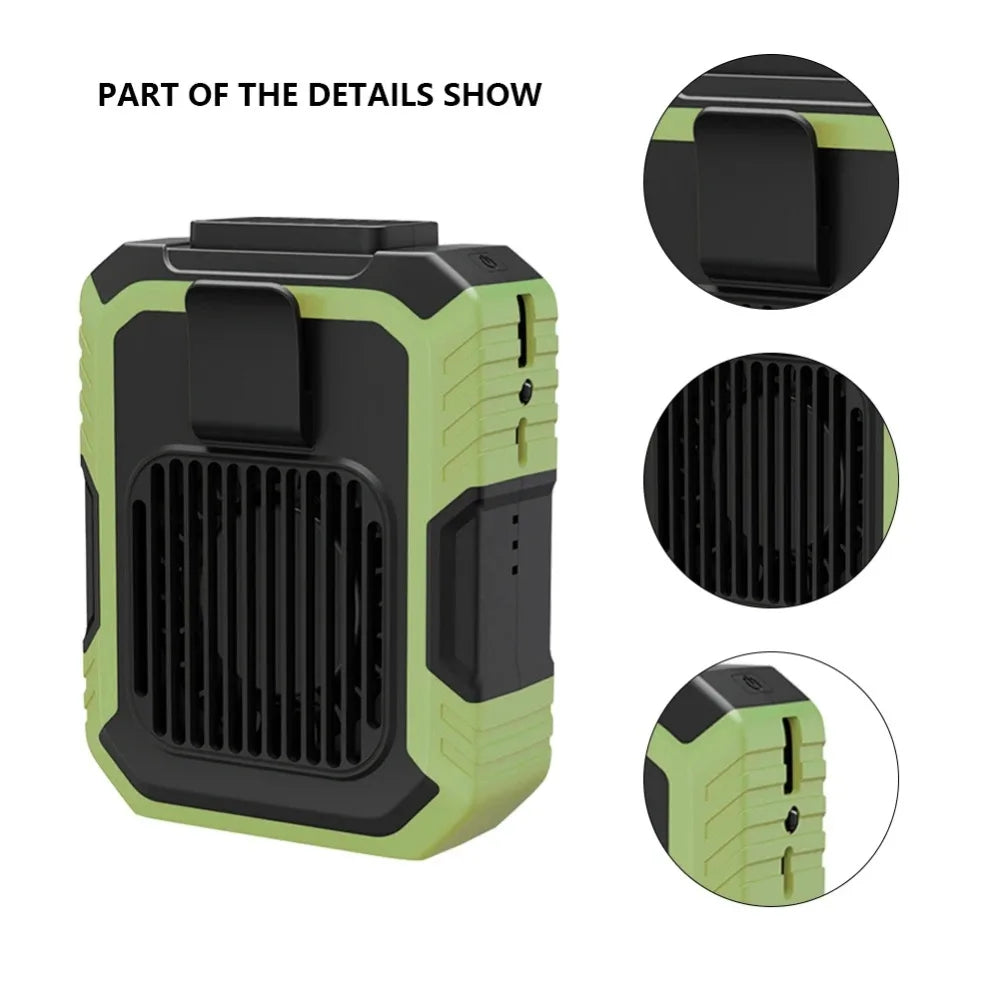 Portable Air Conditioner,Waist Clip Fan with 5-8H,Neck Fan,3 Speeds, USB Rechargeable,for Summer Outdoor Work Jobsite Hiking