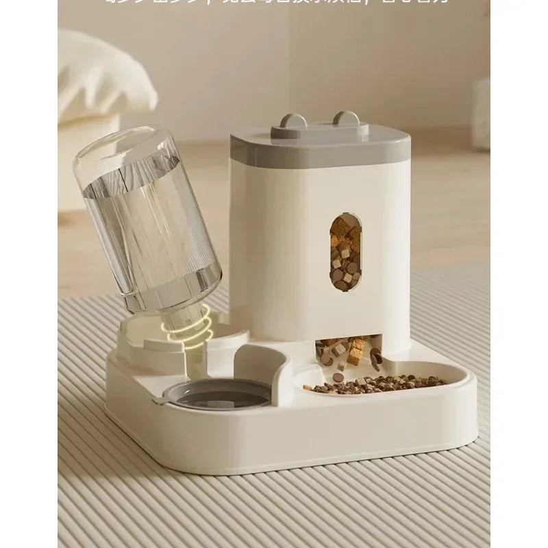 Automatic cat feeder with water dispenser, 5L large capacity pet food dispenser, intelligent timed dog bowl, BPA free