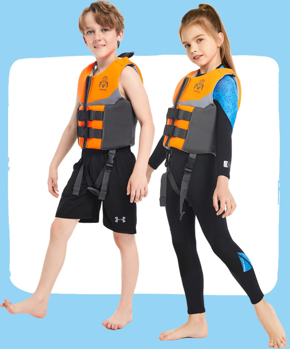 Children's Neoprene Buoyancy Vest, Professional Swimming Life Vest, Portable Lightweight, Rafting Safety Jacket,